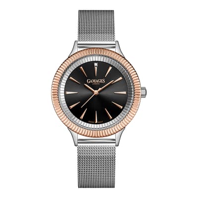 Women's Gamages Of London  Fluted Diamond In Steel