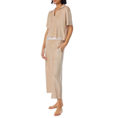 Beige Lounge Life Top and Culotte Lounge Set