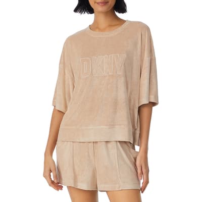 Beige Lounge Life Top & Shorts