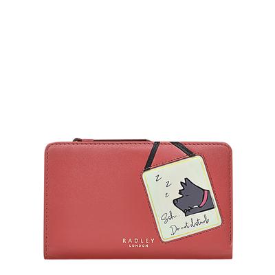 Medium Red Sleepy Dog Medium Bifold Purse