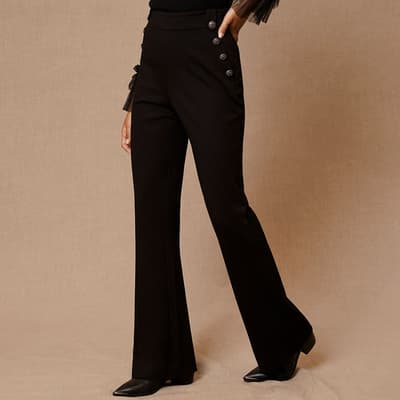 Black Military Flared Trousers