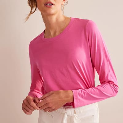 Pink Pure Cotton Long Sleeve Top