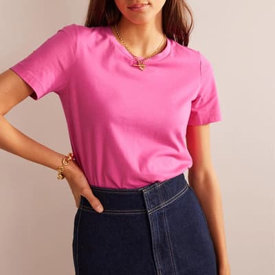 Pink Pure Cotton Crew T-shirt