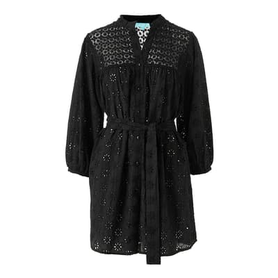 Black Barrie Broderie Anglaise Cotton Dress