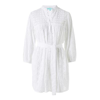 White Barrie Broderie Anglaise Cotton Dress
