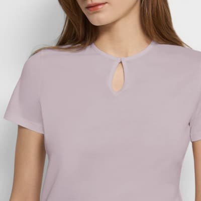 Lilac Keyhole Cashmere T-Shirt
