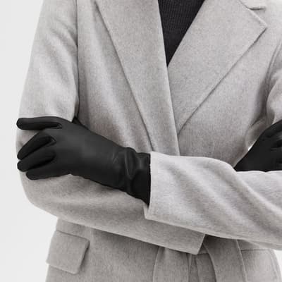 Black Tech Leather Gloves