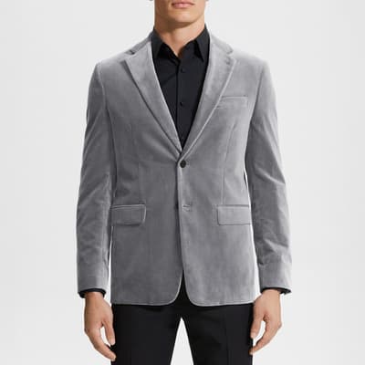 Grey Chambers Single Breasted Cotton Blend Blazer
