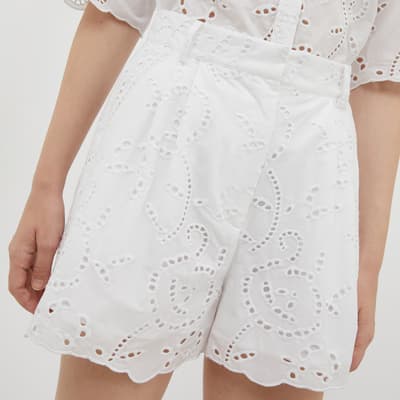 White Venti Cotton Shorts