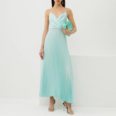 Blue Giulio Pleated Midi Dress