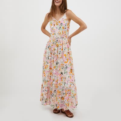 Multi Effluvio Cotton Floral Midi Dress