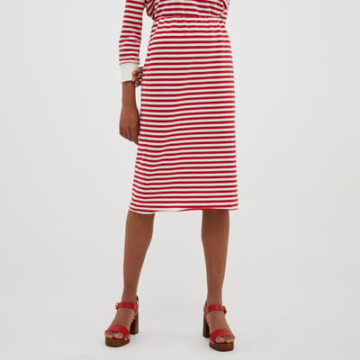Red/White Michelle Stripe Cotton Skirt