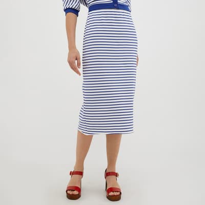 Navy/White Michelle Stripe Cotton Skirt