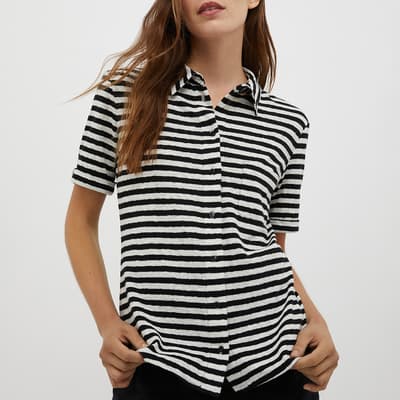 Black/White Fard Stripe Cotton Top