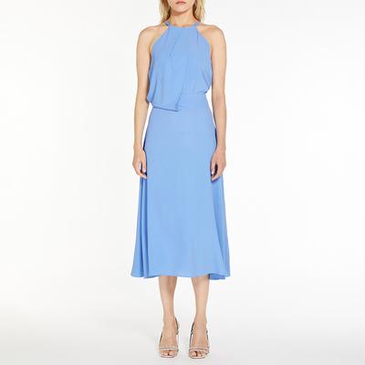 Blue Infante Silk Blend Midi Dress
