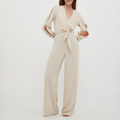 Beige Nunzio Slit Jumpsuit