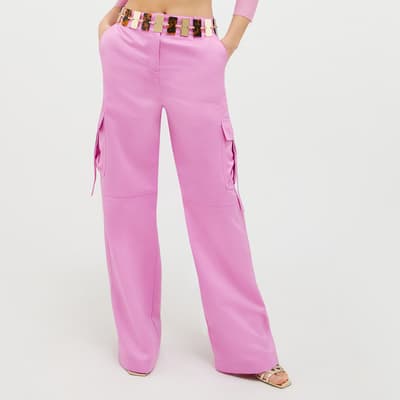 Pink Trattore Wrap Cropped Top