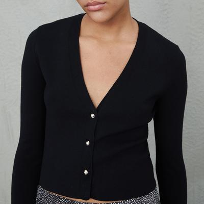 Black Ombra Button Cardigan