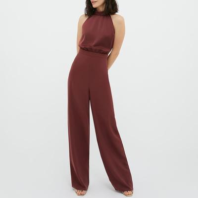 Burgundy Iquando Wide Leg Jumpsuit