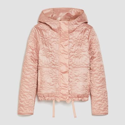 Pink Rosetta Quilted Hooded Jacket