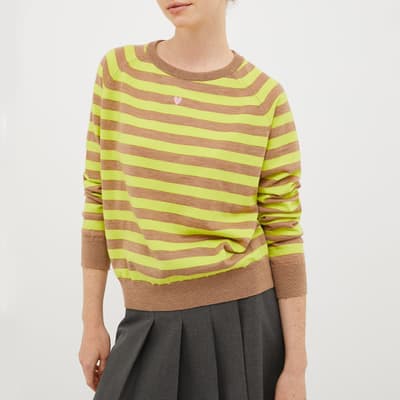 Brown/Lime Doberman Stripe Wool Jumper