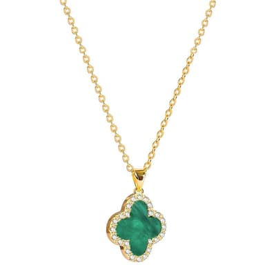18K Gold Green Embelisshed Necklace