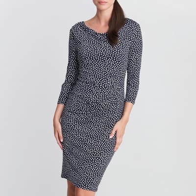Navy/White Bailey Printed Jersey Dress
