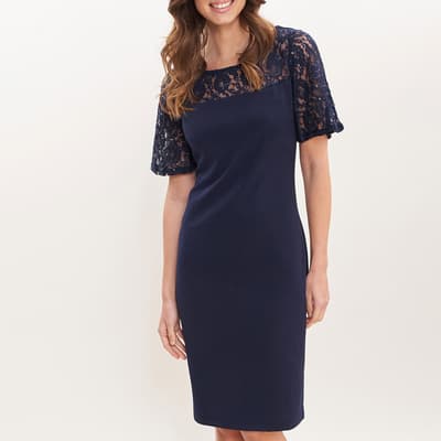 Navy Imola Lace Cocktail Dress