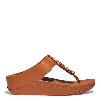 Tan Halo Leather Metallic Sandal 