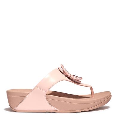 Pink Lulu Leather Crystal Sandal  