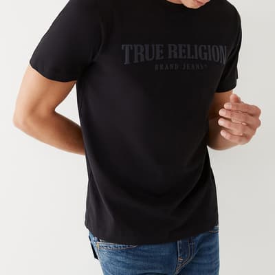 Black Arch Logo Cotton Blend T-Shirt