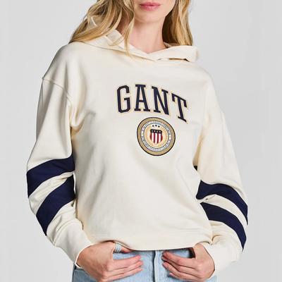 Cream Crest Shield Detail Hoodie