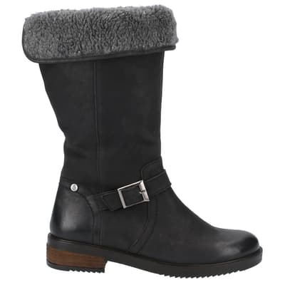 Black Bonnie Leather Mid Boots