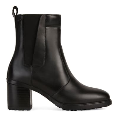 Black Leather Seralise Ankle Boot