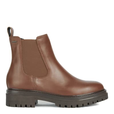 Brown Leather D Iridea Ankle Boot