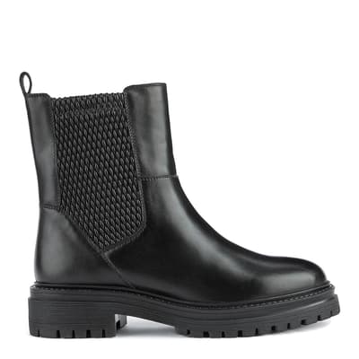 Black Leather Iridea Ankle Boots