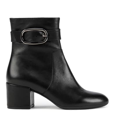 Black Leather Eleana Ankle Boot