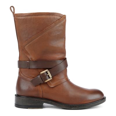 Brown Leather Catria Ankle Boot