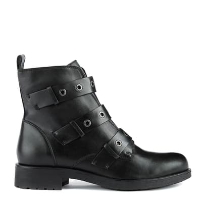 Black Leather Rawelle Ankle Boot