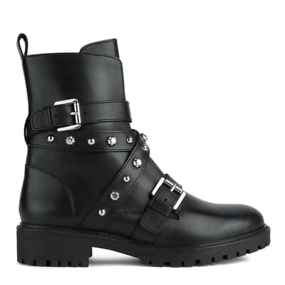 Black Leather Hoara Ankle Boot