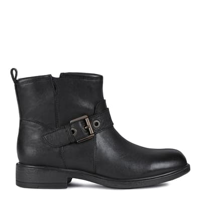 Black Leather Catria Ankle Boot