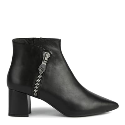 Black Leather Bigliana Ankle Boot