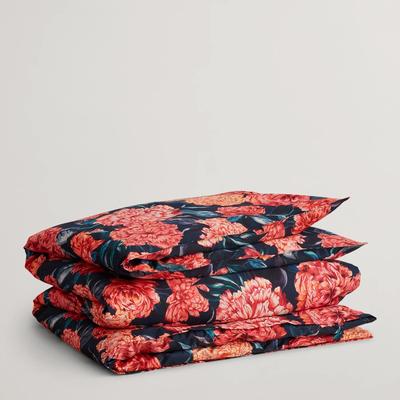 Peony Print King Duvet Cover, Classic Blue