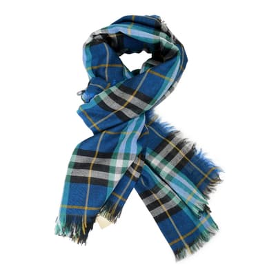 Blue Burberry Relaxed Mega Check Scarf