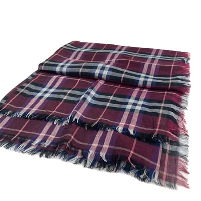 Red Burberry Relaxed Mega Check Scarf