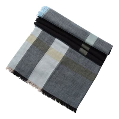 Slate Blue Burberry Relaxed Mega Check Scarf
