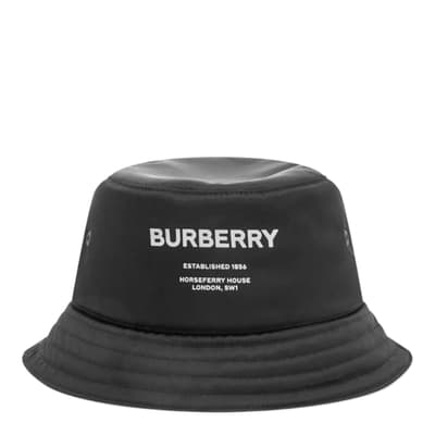Black Burberry Padded Nylon Bucket Hat
