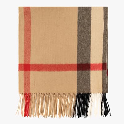 Beige Burberry Check Scarf