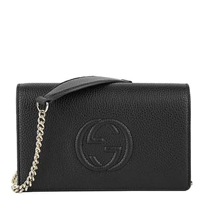 Black Gucci GG Soho Chain Wallet Bag