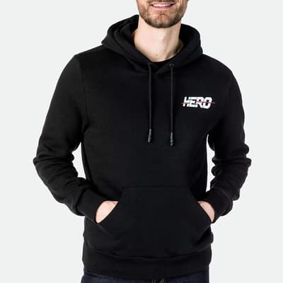 Black Hero Logo Cotton Hoodie